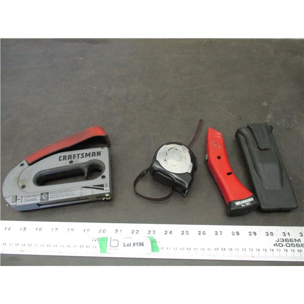 Craftsman stapler, Westward curved utility knife, measuring tape