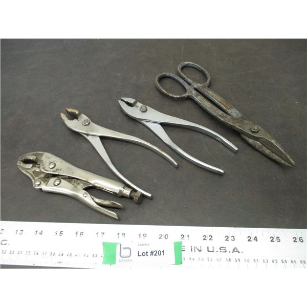 Vise grip, pliers, tin snips
