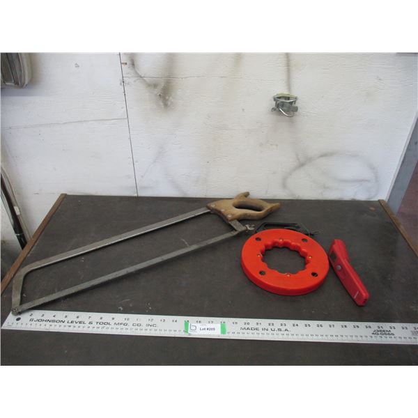 Meat saw, wire snake, temperature tester
