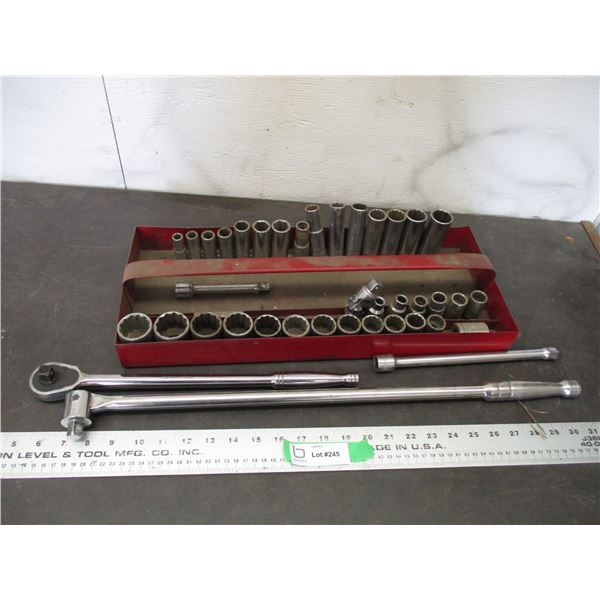 ITC SAE socket + ratchet + extension + breaker bar