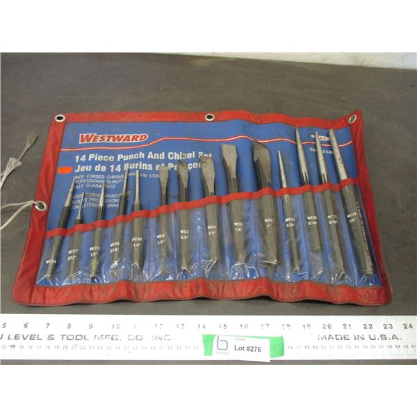 Westward 14 piece punch + chisel set wall pouch Bodnarus Auctioneering