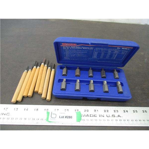 Westward 10pcs extractor set + Wood Carving knife set