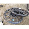 Image 2 : 2X THE BID PRICE - Vintage wooden wagon wheels - 44" round