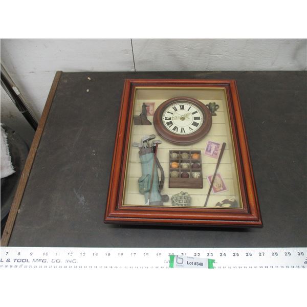 Shadow box picture with clock