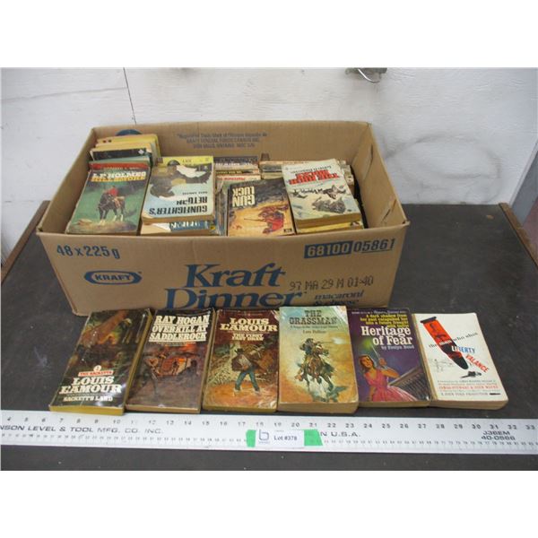 Box of vintage books (some western related) - Louis L'amour, Zane Grey, etc