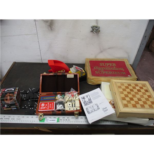 Super Aggravation + puzzle games + crib board, dominoes