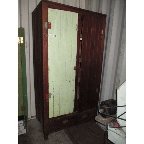 2 door wardrobe with shelves - 77" tall