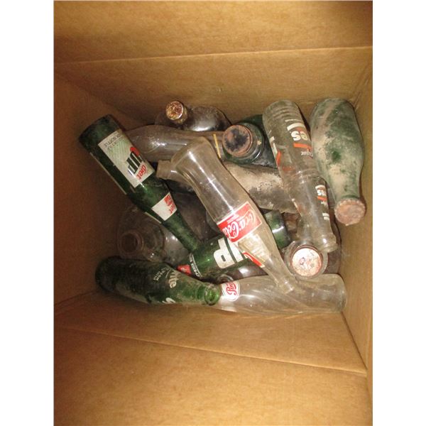 Vintage pop bottles - hires, 7up, sprite, pepsi coke