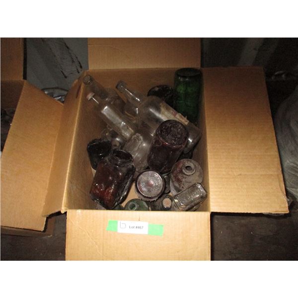 Vintage bottles various colors