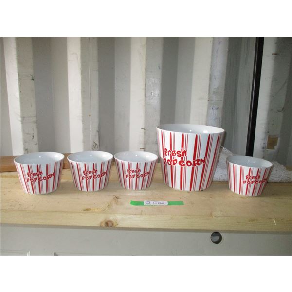 (5) Bowl fresh popcorn set