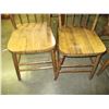Image 11 : Wood table with 4 chairs - 34x51x30 (hand made press back 2 not matching)