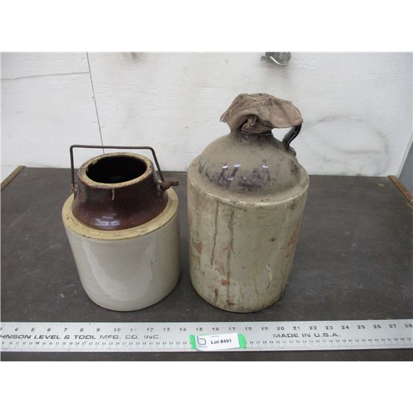 Stone jug + pickle crock