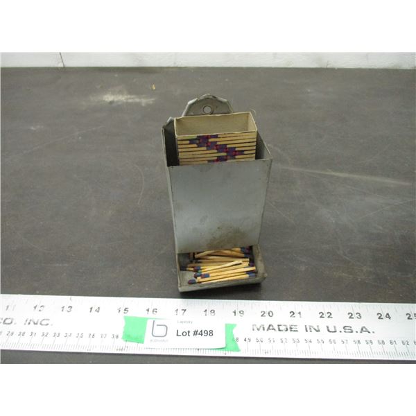 Match holder with wood matches