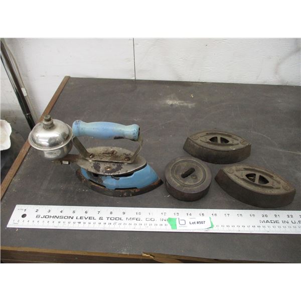 Coleman gas iron with sad iron weights
