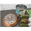 Image 4 : Mix lot - sifter, clock, buffalo book end, grater, tin ashtrays