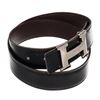 Image 4 : Hermes Black Brown Leather Reversible Mini Constance Belt 80