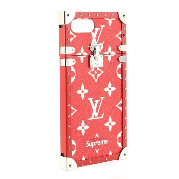 Louis Vuitton x Supreme Red Eye Trunk Monogram Canvas Limited Edition iPhone 7 P