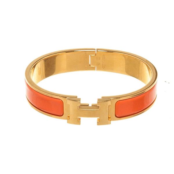 Hermes Orange Clic Clac Bracelet
