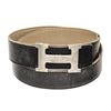 Image 1 : Hermes Black Leather Constance H Belt
