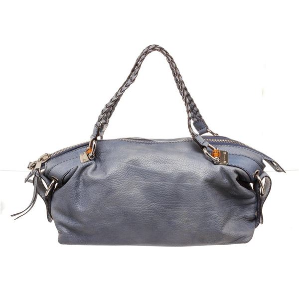 Gucci Purple Leather Bamboo Shoulder Bag