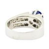 Image 3 : 3.15 ctw Round Brilliant Blue Sapphire And Diamond Ring - 14KT White Gold