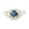 Image 2 : 0.40 ctw Diamond and Sapphire Ring - 14KT White Gold
