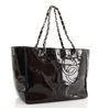 Image 2 : Chanel Black Triple CC Perforated Patent Leather Medium Tote Bag