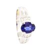 Image 4 : 1.27 ctw Sapphire and Diamond Ring - 18KT White Gold