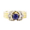 Image 2 : 1.27 ctw Blue Sapphire And Diamond Ring - 14KT Yellow And White Gold