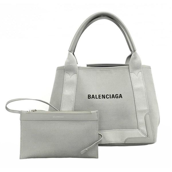 Balenciaga Gray Canvas Cabas Small Tote Bag