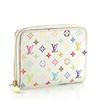 Image 1 : Louis Vuitton White Multicolor Monogram Canvas Leather Zippy Coin Purse