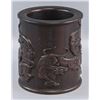 Image 1 : Chinese Zitan Brush Pot Tiger