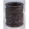 Image 2 : Chinese Zitan Brush Pot Tiger