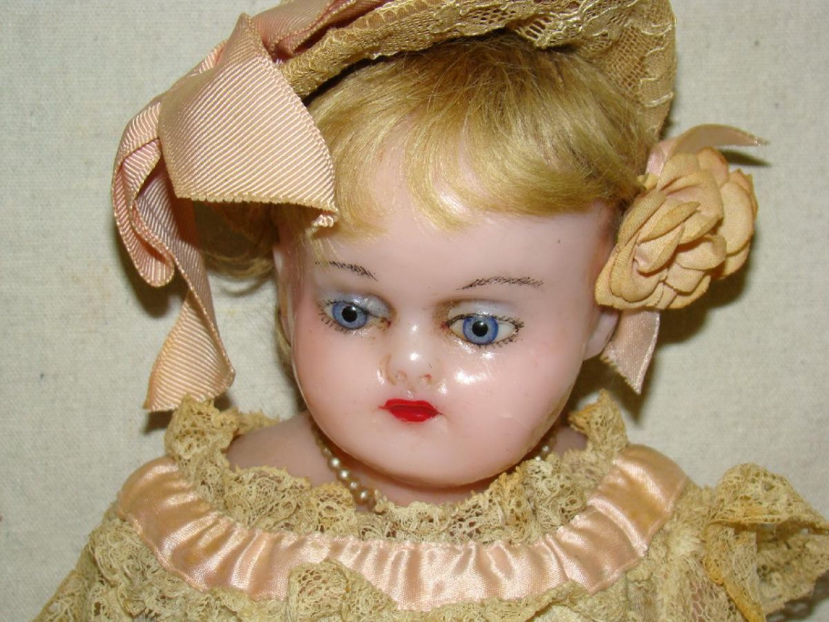 15" Wax Over Papier Mache German Doll