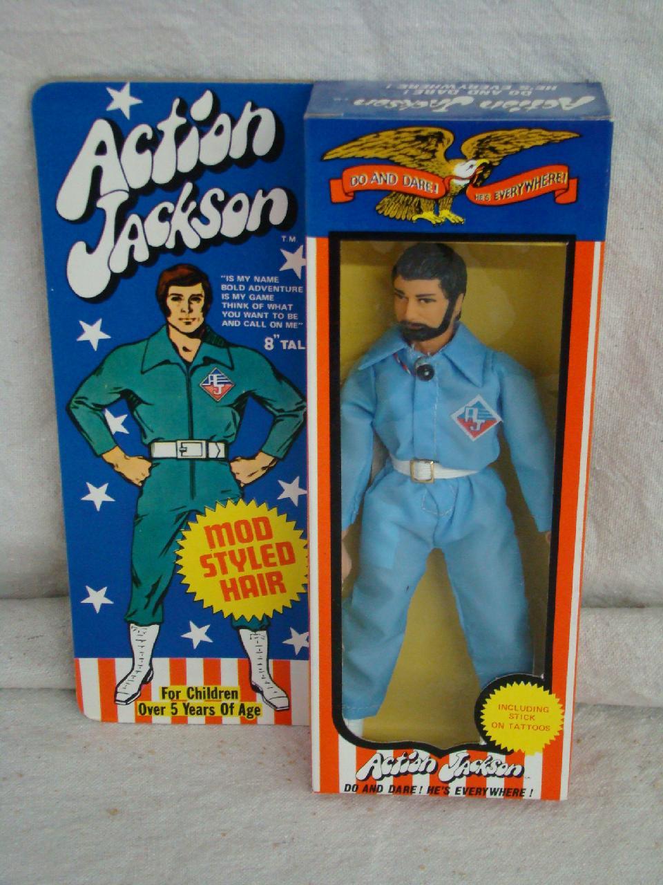 3 Mint in Box Mego Action Jackson Figures