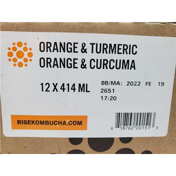Rise Orange & Tumeric Kombucha 12x414ml