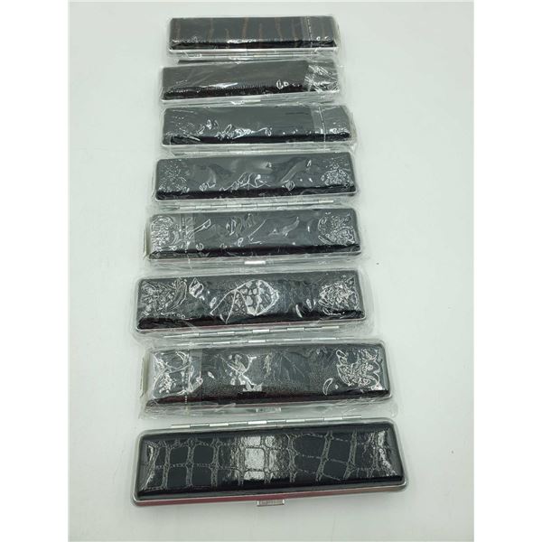 8X Leather Like & Metal Cigar Travel Cases