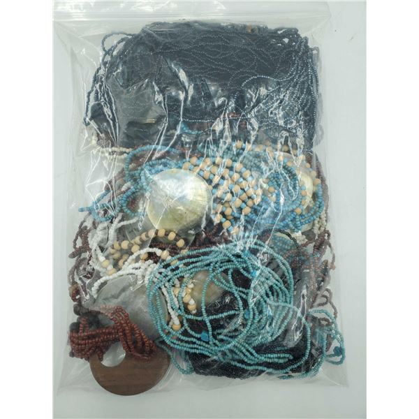 Bag Lot Assorted Hand Made Bead & Shell Necklaces