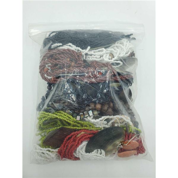 Bag Lot Assorted Hand Made Bead & Shell Necklaces