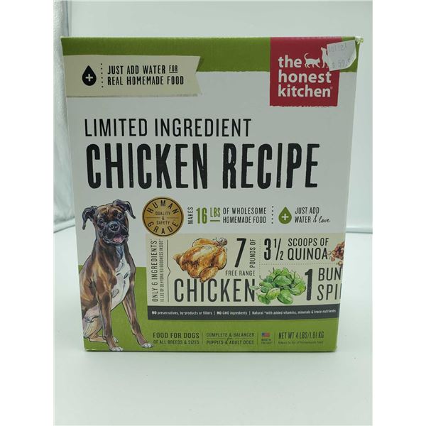 The Honest Kitchen Limited Ingredient Chicken Recipe Dehydrated Dog Food - Makes 16Lbs of Food