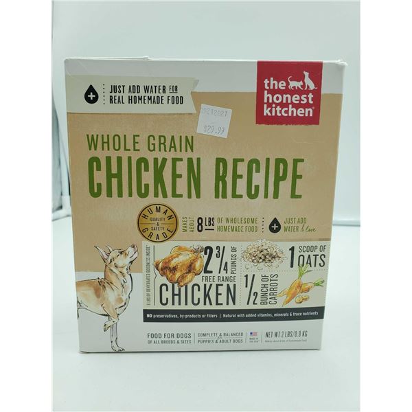 The Honest Kitchen Whole Grain Chicken Recipe Dehydrated Dog Food - Makes 8Lbs of Food