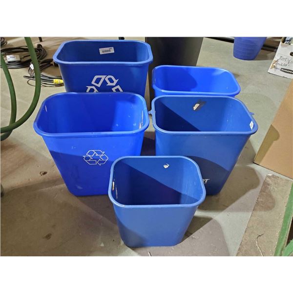 Lot of 5 Assorted Recycle Bins