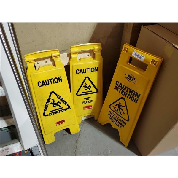 Lot of 3  Caution /Wet Floor Signage
