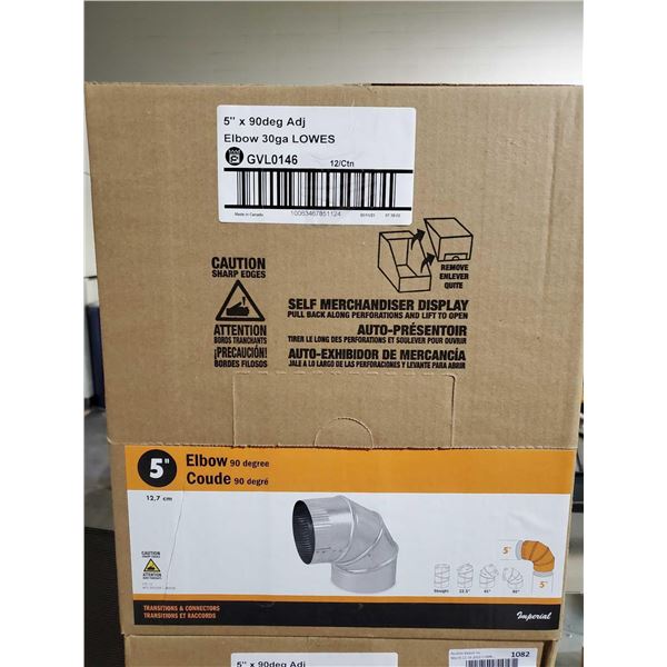 Imperial 5" 90 Deg Adjustable Elbow Duct Lot of 12