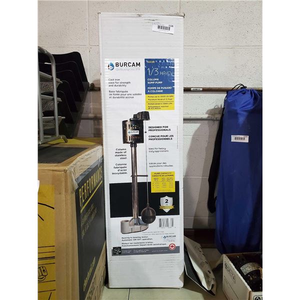 NEW Burcam 1/4 HP Column Sup Pump