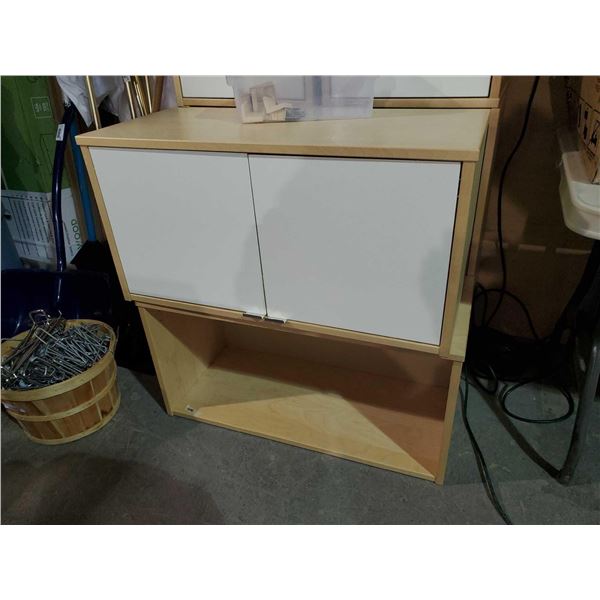 Set of 2 Ikea Wall Mount Shelves, 1 With Doors, 1 Without 33Lx17Tx14D