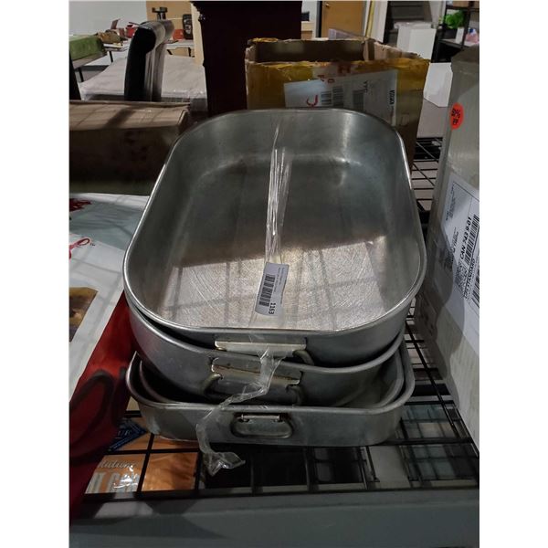 Lot of 4 Assorted Large Industrial Baking Pans