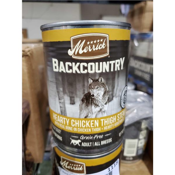 Merrick Backcountry Hearty Chicken Thigh Stew Grain Free Wet Dog Food 12x360g
