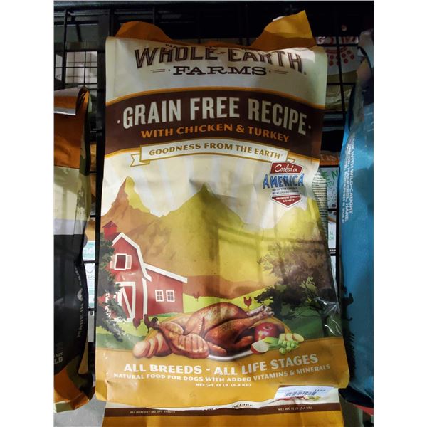 Whole Earth Grain Free Chicken & Turkey Dog Kibble 12Lbs
