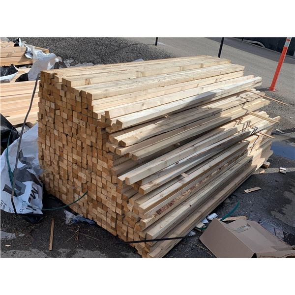 Pallet Lot of SPF 2 x 2 x 8ft No.3 Boards Approx. 260 Pcs.